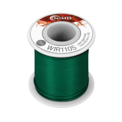 Cable rígido verde 0,5mm, cobre estañado, carrete 25m