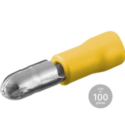 PACK 100 UN. TERMINAL FASTO REDODNDO MACHO AMARILLO
