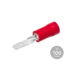 PACK 100 UN. TERMINAL MACHO PREAISLADO ROJO 2,8 X 0,8