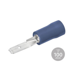 PACK 100 UN. TERMINAL MACHO PREAISLADO AZUL 2,8 X 0,8