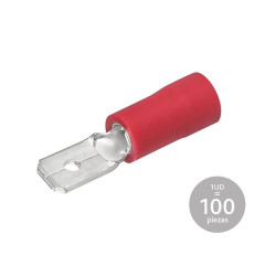 PACK 100 UN. TERMINAL MACHO ROJO PREAISLADO 4,8 X 0,8