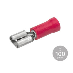 PACK 100 UN. TERMINAL HEMBRA ROJO PREAISLADO 4,8 X 0,8