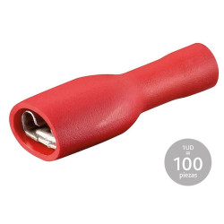 PACK 100 UN. TERMINAL HEMBRA ROJO PREAISLADO 4,8 X 0,8