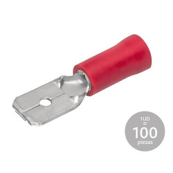 PACK 100 UN. TERMINAL MACHO ROJO PREAISLADO 6,3 X 0,8