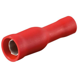 PACK 5 UN. TERMINAL HEMBRA CILINDRICA 4 mm ROJO