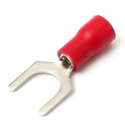 PACK 10 UN.TERMINAL FASTON PREAISLADO HORQUILLA 4.3mm ROJO RTR204