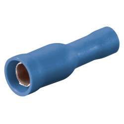 PACK 5 UN. TERMINAL HEMBRA CILINDRICA 4 mm AZUL