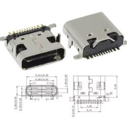 USB HEMRA TIPO C PARA SOLDAR DE 6 O 16 PINS
