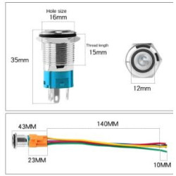 PULSADOR LED 12V