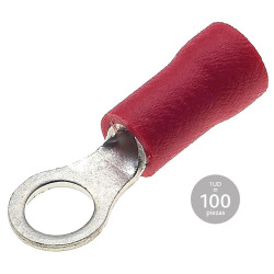 PACK 100 UN.TER. DE ANILLO PREAISLADO 5.3mm ROJO