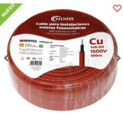 Cable conexión de placas solares Cu-Sn 6,0mm2 ROJO
