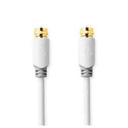 Cable Satélite y Antena F macho | F macho | Chapado en oro | 75 Ohm | Apantallado Simple | 1.00 m