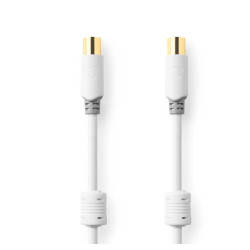 Cable coaxial Macho | IEC (Coaxial) Hembra | Chapado en oro | 100 dB | 75 Ohm | Doble blindado | 2.00 m
