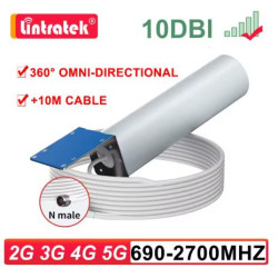ANTENA OMNI EXTERIOR 10dB 2G 3G 4G 5G LTE GSM 360º 800 - 2700MHz