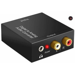 Convertidor SPDIF fibra óptica Digital a Audio analógico AUX RCA L/R