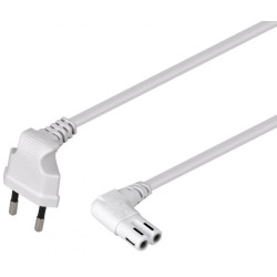 CABLE DE ALIMENTACION TIPO 8 3m ACODADO BLANCO