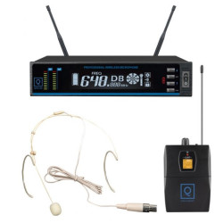 OQAN Sistema profesional de micrófono inalámbrico UHF con micrófono headset.