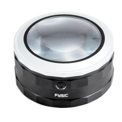 Lupa de mesa ajustable con 3 LED y batería Li-Ion
