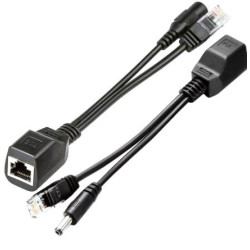 Cable adaptador POE pasivo de alimentación sobre Ethernet 12-48v para cámara IP, 1 par