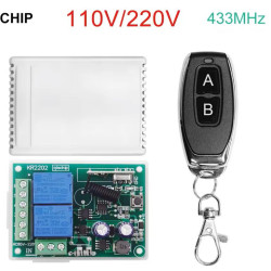 Módulo de relé receptor de encendido y apagado, 433MHz, AC110V, 220V, 10A, 1CH